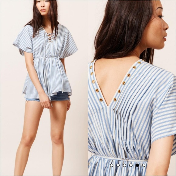 ✔ Mes Demoiselles Creative Pintucked Grommet Blouse - Picture 2 of 8